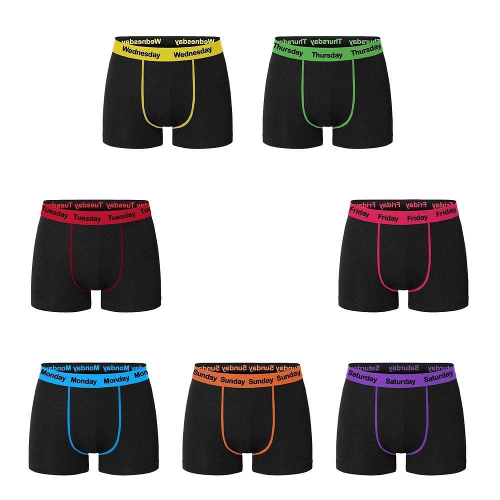 Harte & Soul Harte & Soul Men's Days of The Week Cotton Blend Boxer Shorts (Pack of 7) in Black
