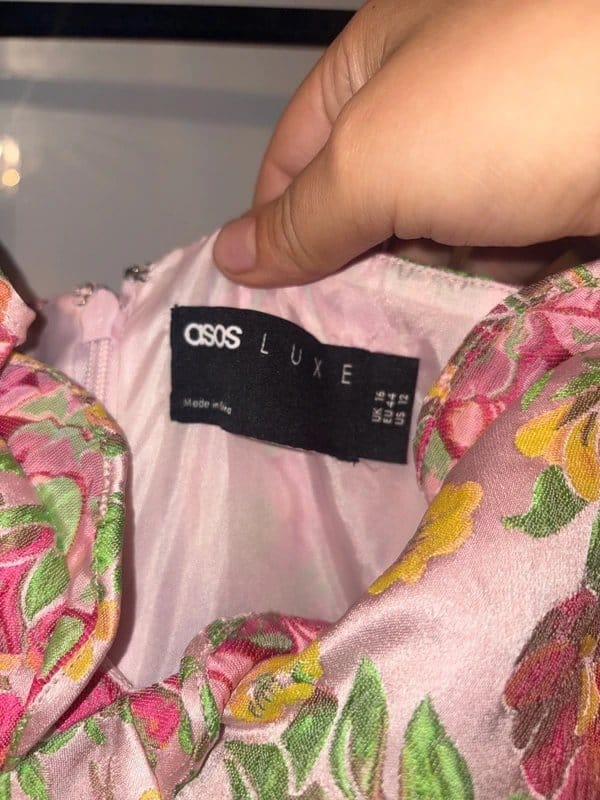 ASOS Luxe Multi Floral Mini Dress, Tiered Ruffle Layers