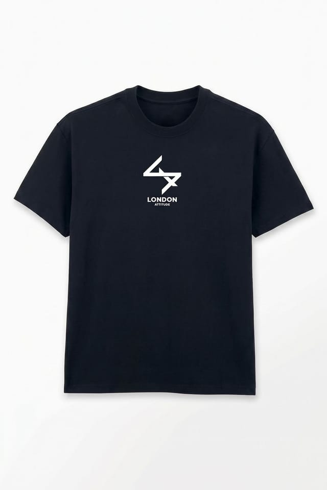 LONDON ATTITUDE LONDON ATTITUDE Men's Japanese inspired Oversized Heavyweight Cotton T-Shirt in Black - 3