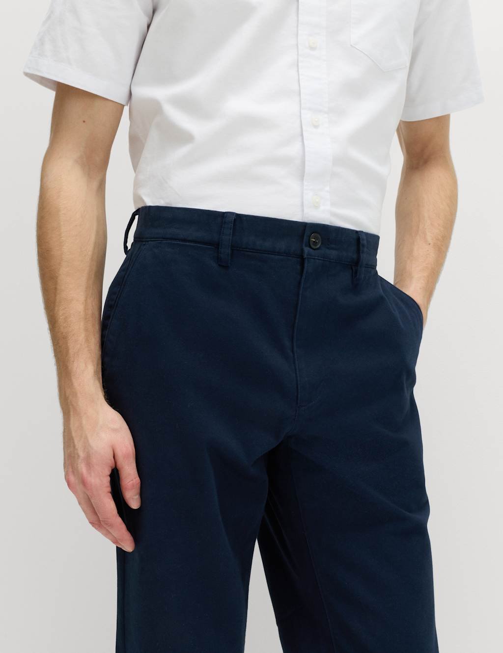 Marks & Spencer M&S Regular Fit Pure Cotton Twill Chinos Navy - 2