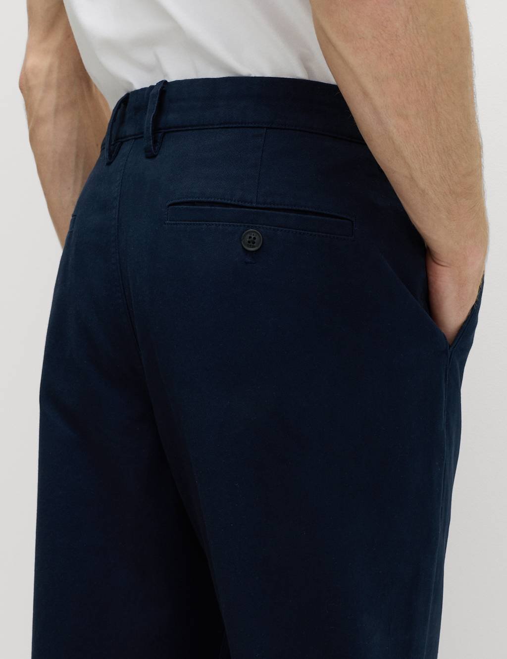 Marks & Spencer M&S Regular Fit Pure Cotton Twill Chinos Navy - 3
