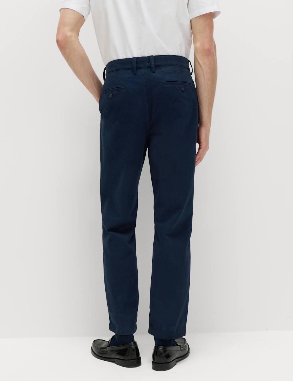 Marks & Spencer M&S Regular Fit Pure Cotton Twill Chinos Navy - 4