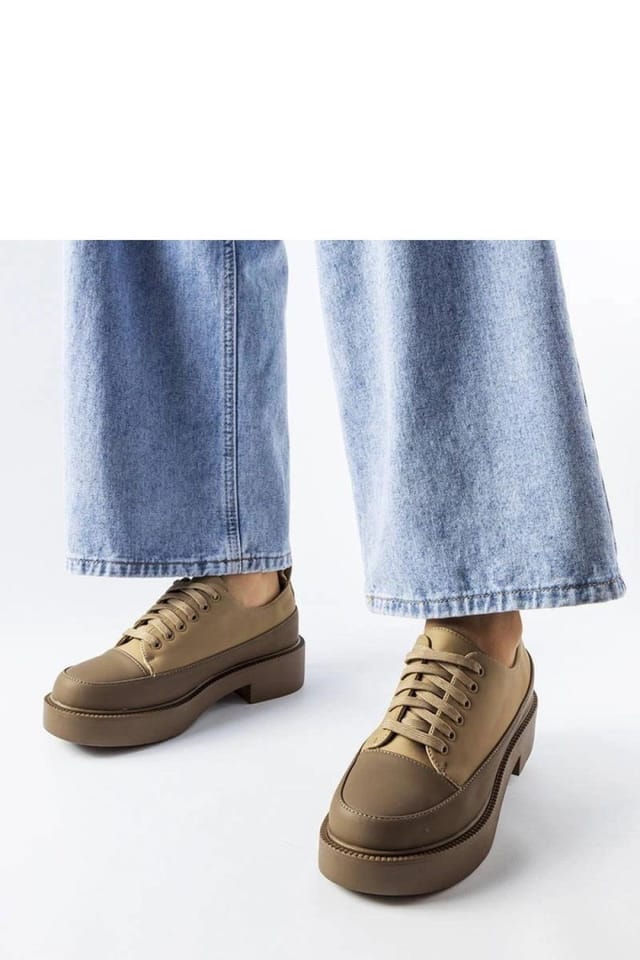 Love Lace Love Lace Women's Merico Flat Heeled Lace Up Summer Half Shoes Rubber Sole in Brown - 2