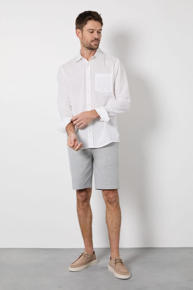 Burton Burton Men's Grey Pinstripe Chino Shorts - 2
