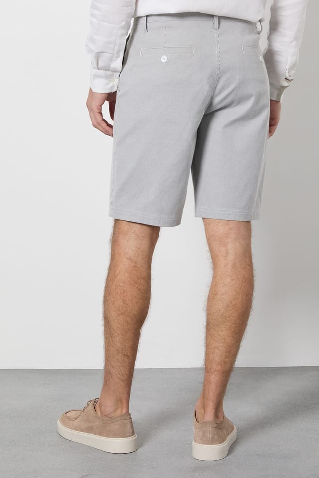 Burton Burton Men's Grey Pinstripe Chino Shorts - 3