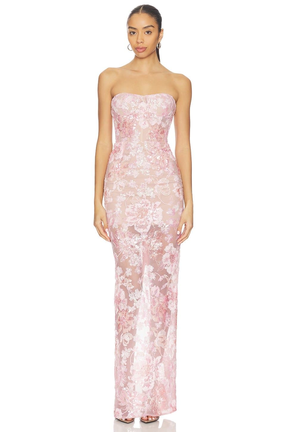 revolve Capri Sequin Dahlia Strapless Maxi Dress