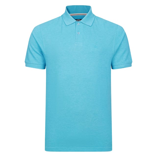 Peter Gribby Peter Gribby Men's Short Sleeve Melange Pique Polo in Aqua - 2
