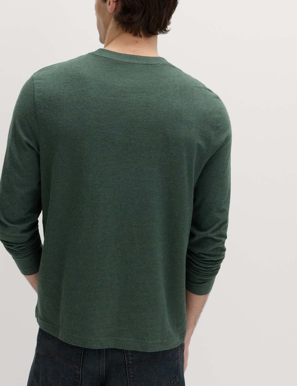 Marks & Spencer M&S 2 Pack Pure Cotton Long Sleeve T-Shirts Cedar - 4