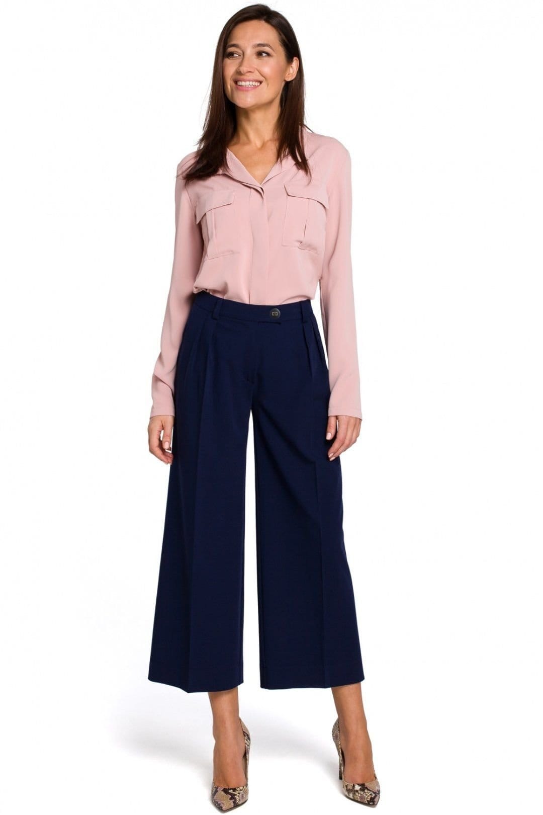 Love Lace Women's Loose Blue Culottes Trousers