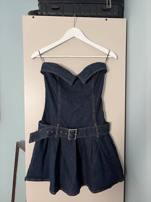 Bershka strapless denim dress