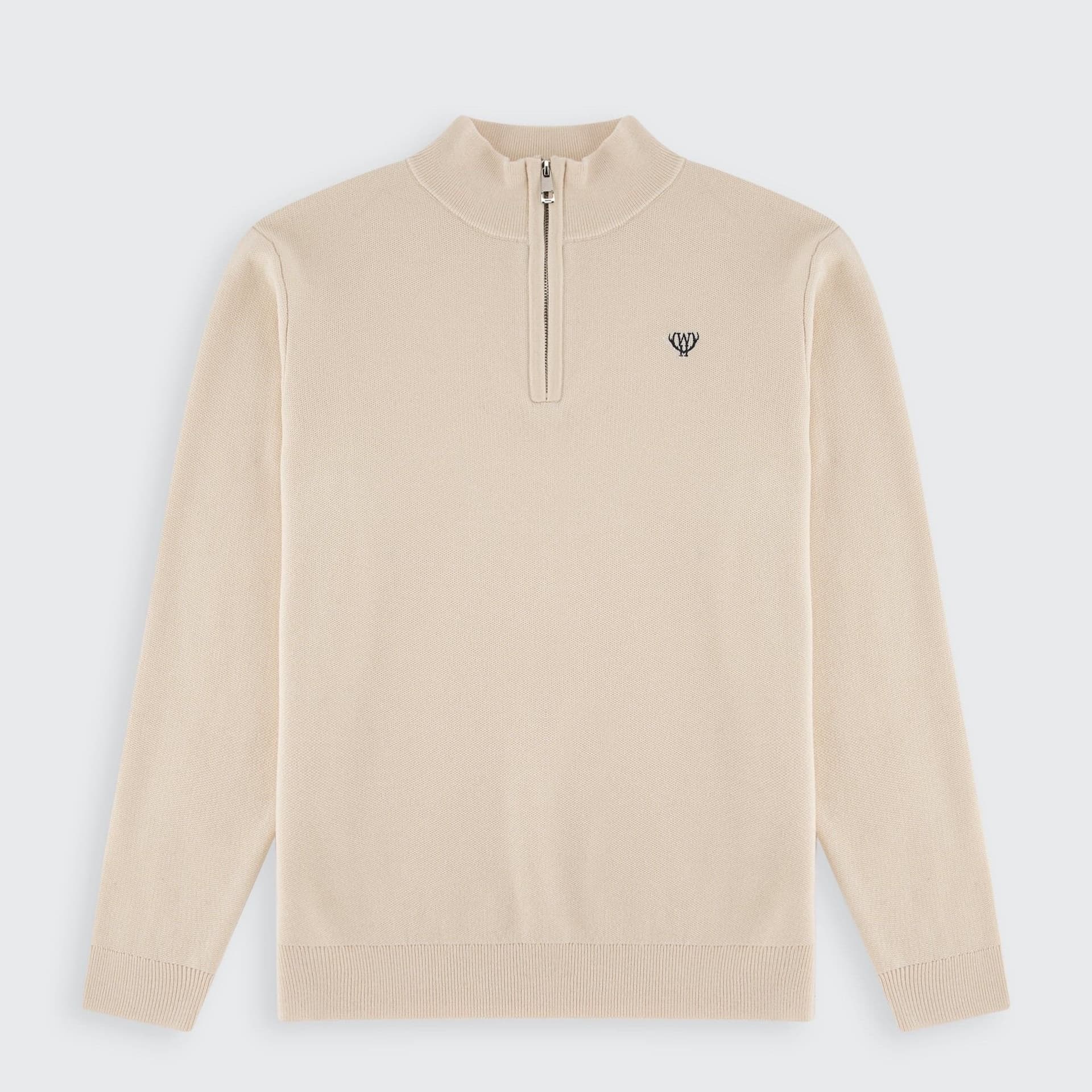 Walker & Hunt Walker & Hunt Men's Huxley Quarter Zip in Cream