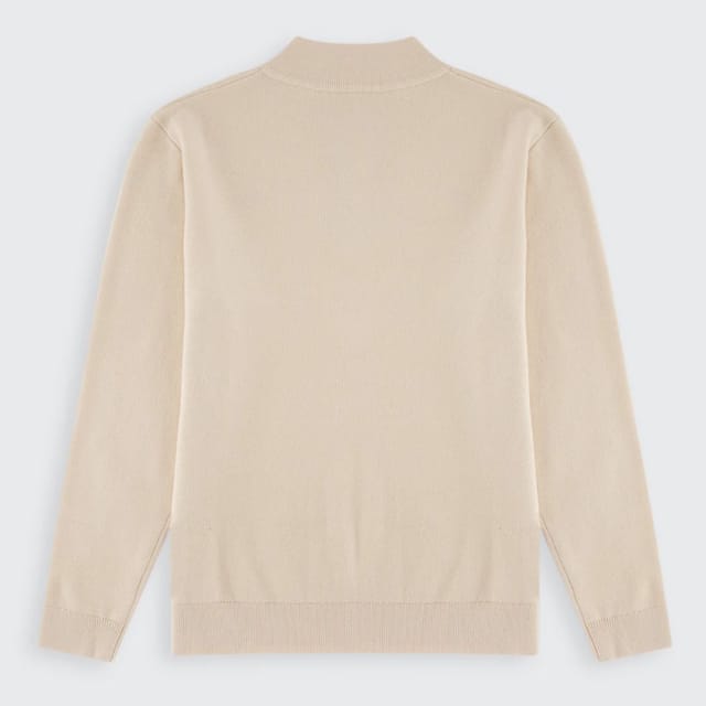 Walker & Hunt Walker & Hunt Men's Huxley Quarter Zip in Cream - 2