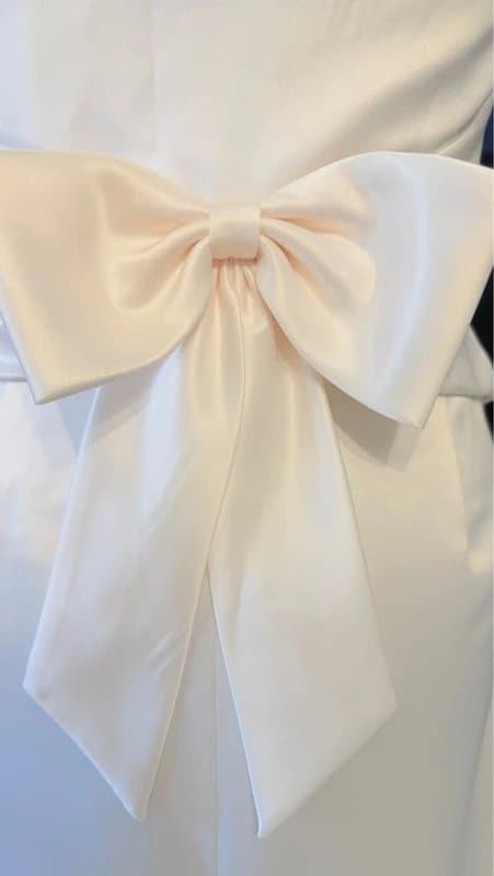 Wedding Collection New Beautiful simple elegant satin tea length wedding dress size 12