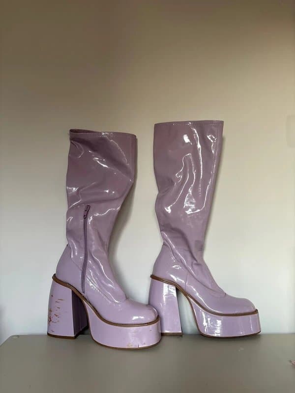 ASOS Purple latex boots