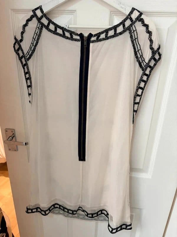 New Look Black & White Embellished Off-Shoulder Top