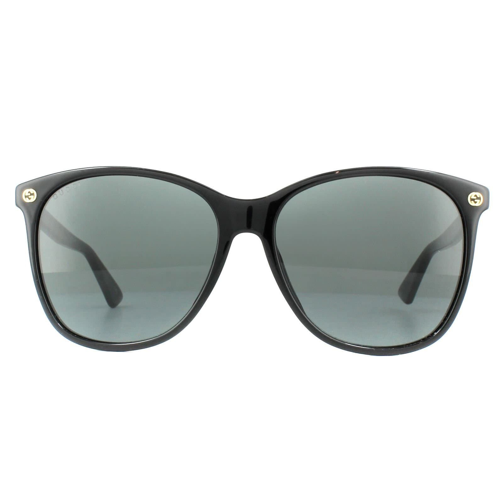 Gucci Gucci Women's Round Black Grey Sunglasses