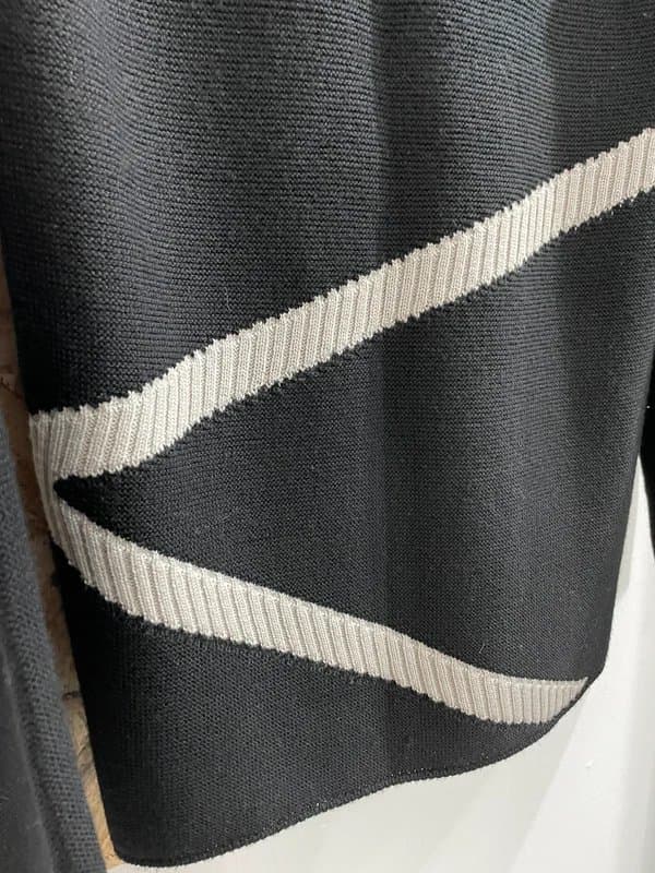 Emporio Armani Emporio Armani Black Cream Knitted Jumper High Neck Italy Mens Size Medium 40