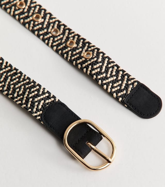 New Look Black Woven Raffia Belt New Look - 3