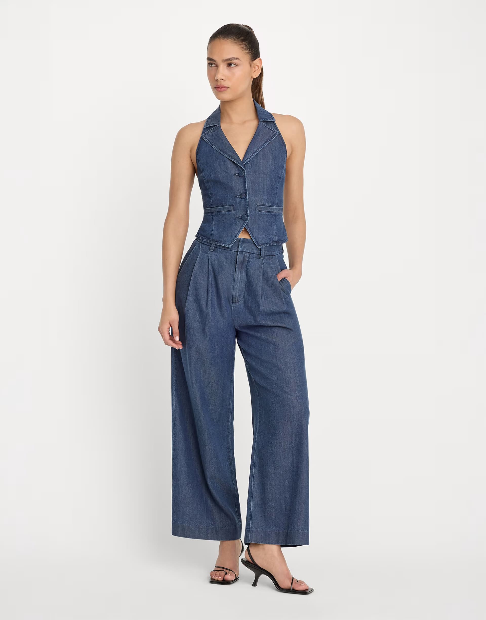 ASOS Good American denim luxe co-ord in indigo