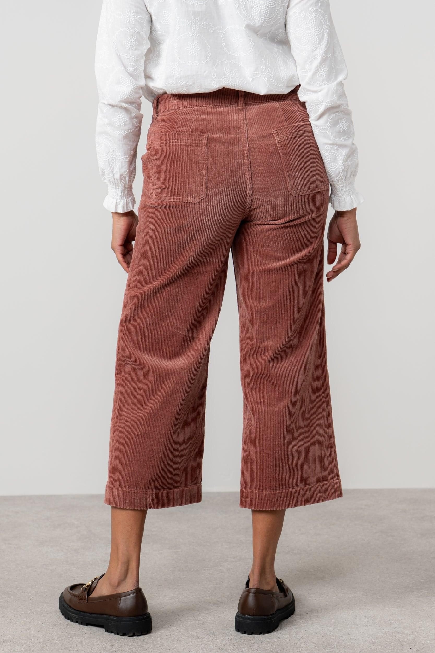 Lily & Me Lily & Me Women's Isla Stretch Jumbo Cord Cropped Trousers in Dusty Pink - 4