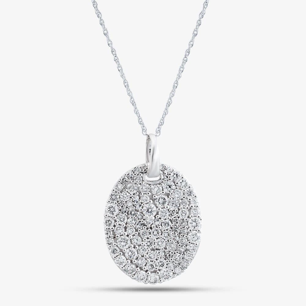 T.H.Baker T.H.Baker Women's 9ct White Gold 1.00ct Pendant Necklace LGP45518-100 (WG) in Silver