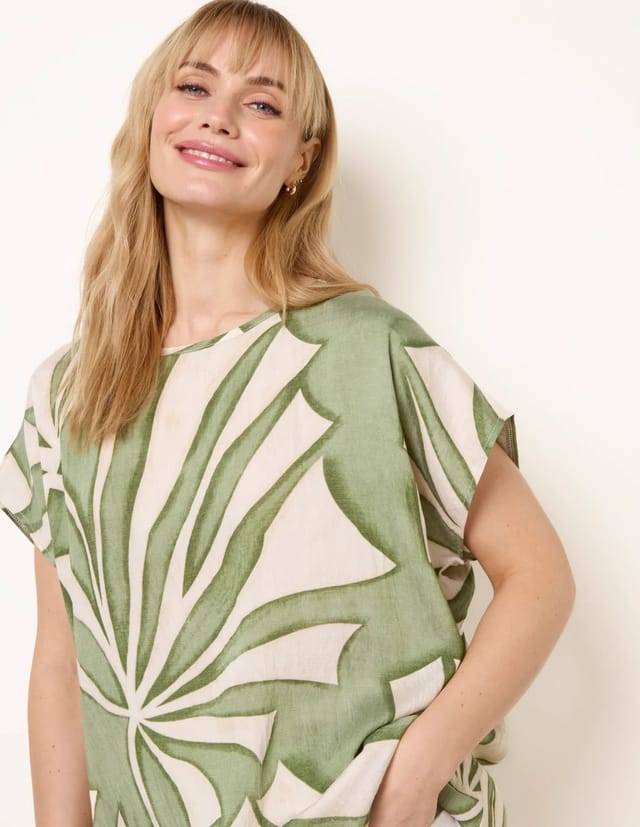 Blue Vanilla Large Floral Round Neck Top - 3
