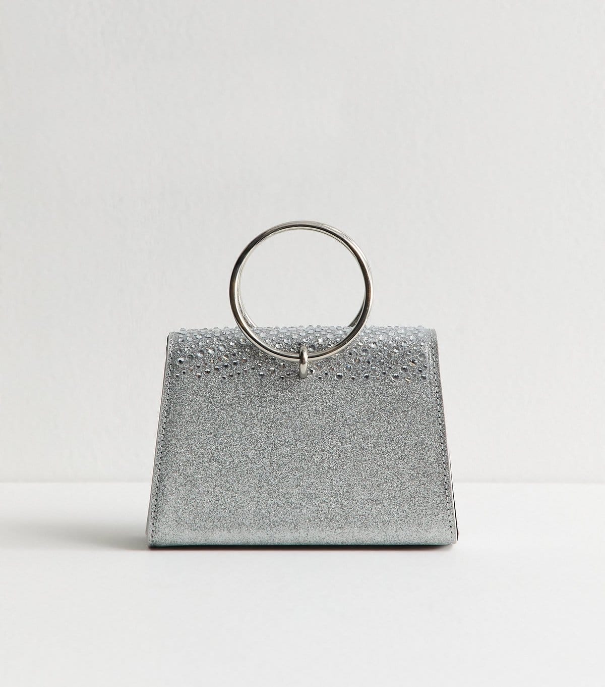 New Look Silver Diamanté Embellished Round Top Handle Bag New Look - 4