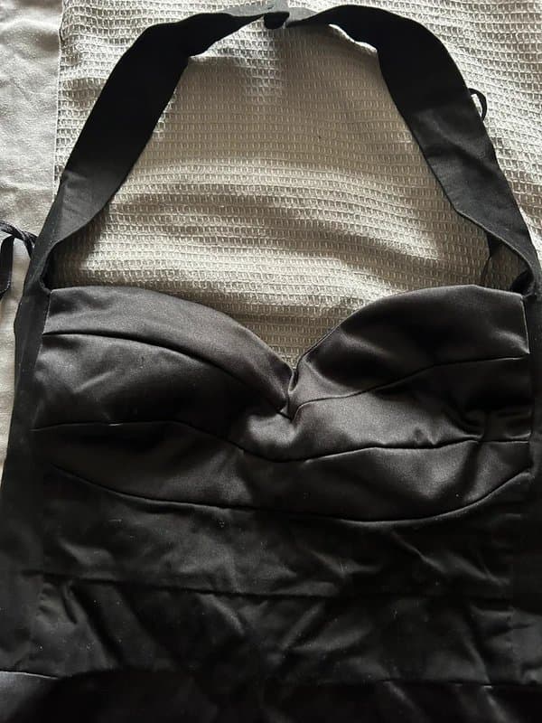 ASOS Black satin halter neck top