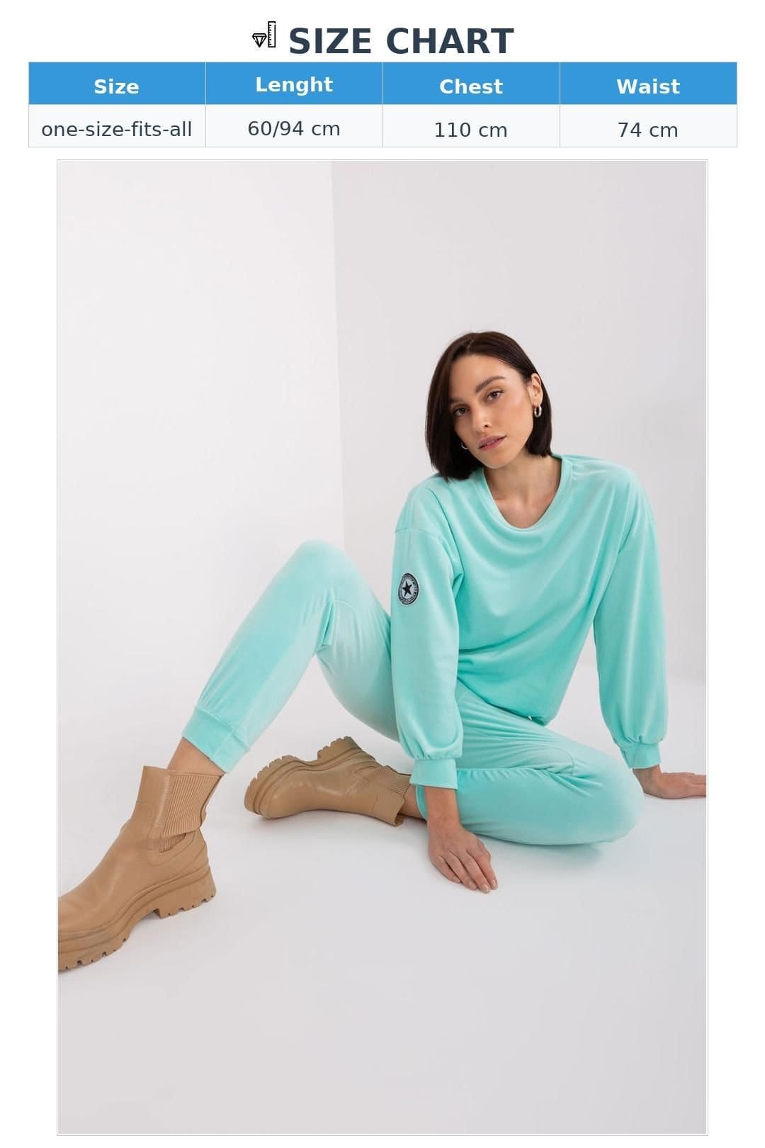Love Lace Love Lace Women's Velour Knit Sweatshirt & Tapered Pants Set in Green - 4