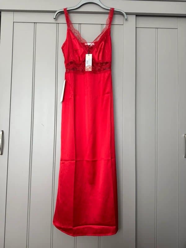 Never Fully Dressed Red Satin Dress Size 6 Never Fully Dressed