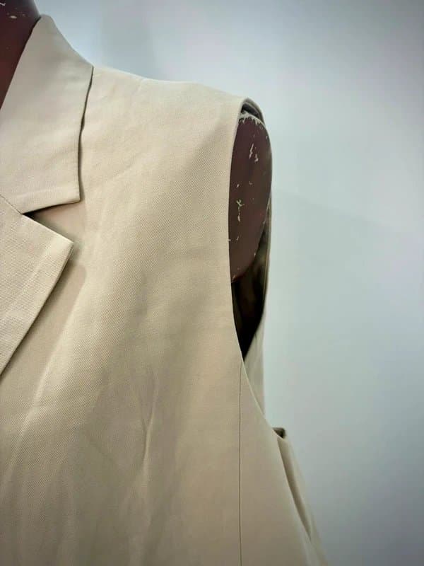 Vero Moda Vero Moda Beige Sleeveless Tailored Blazer Waistcoat - Size XL / Brand New With Tags