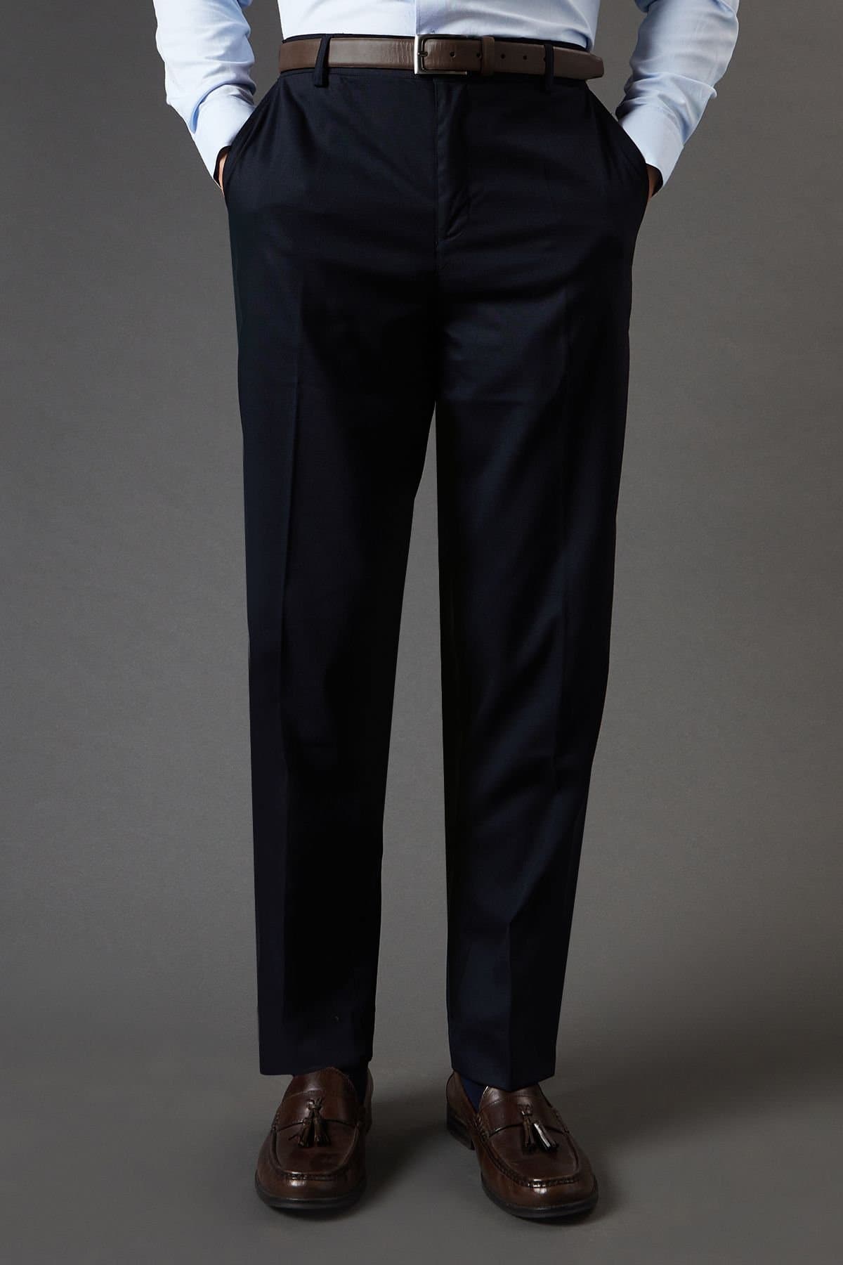Burton Burton Navy Tailored Fit Smart Trousers