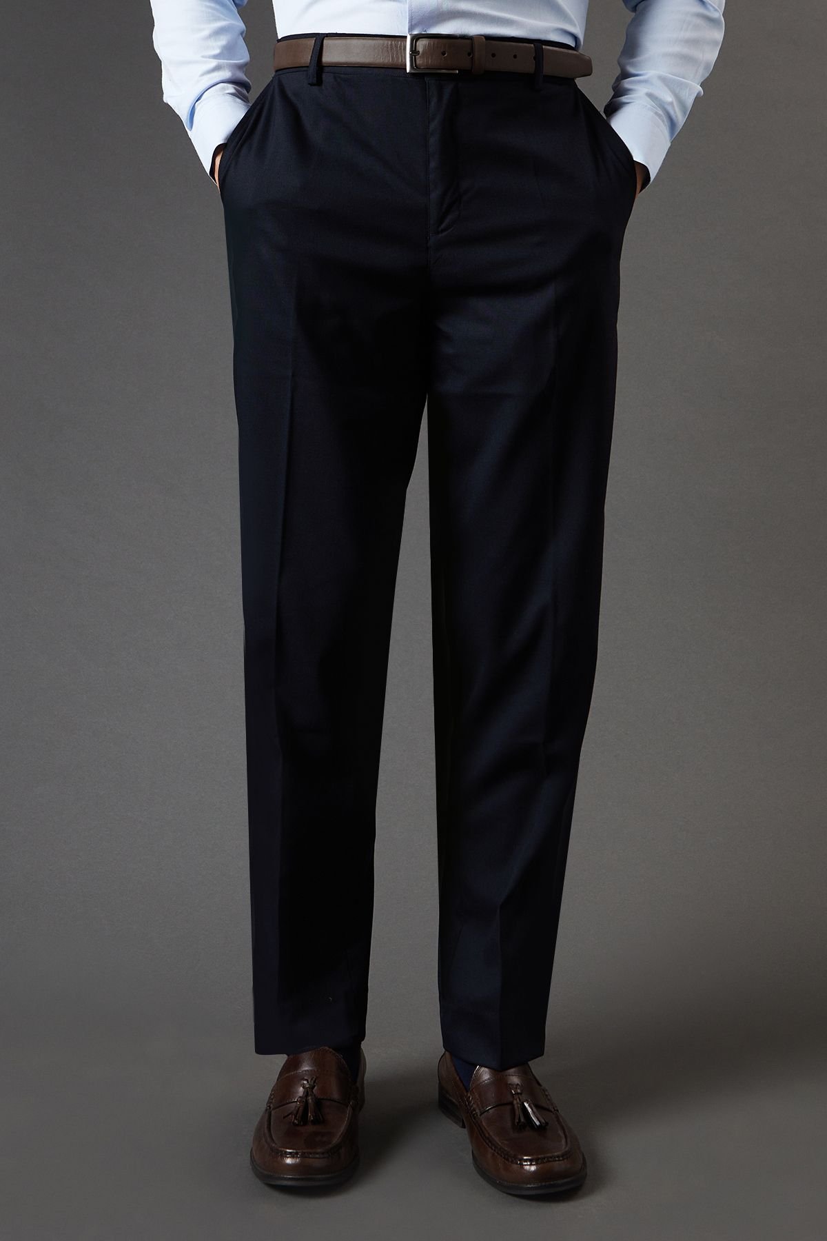 Burton Burton Men's Navy Tailored Fit Smart Trousers - 2