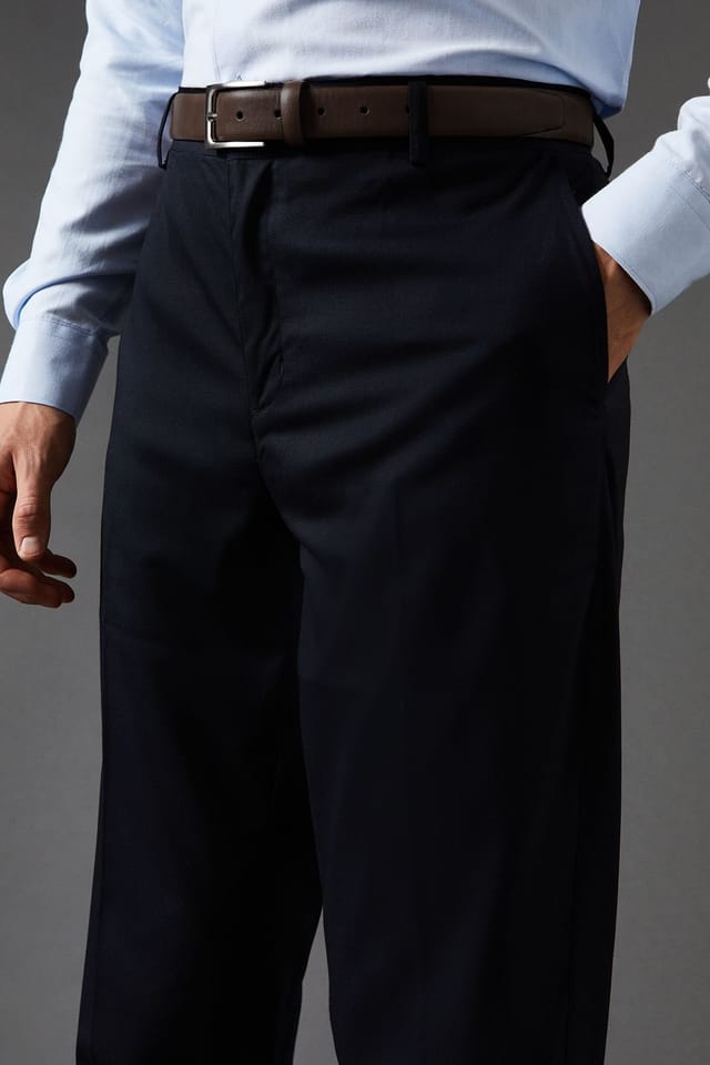 Burton Burton Men's Navy Tailored Fit Smart Trousers - 2