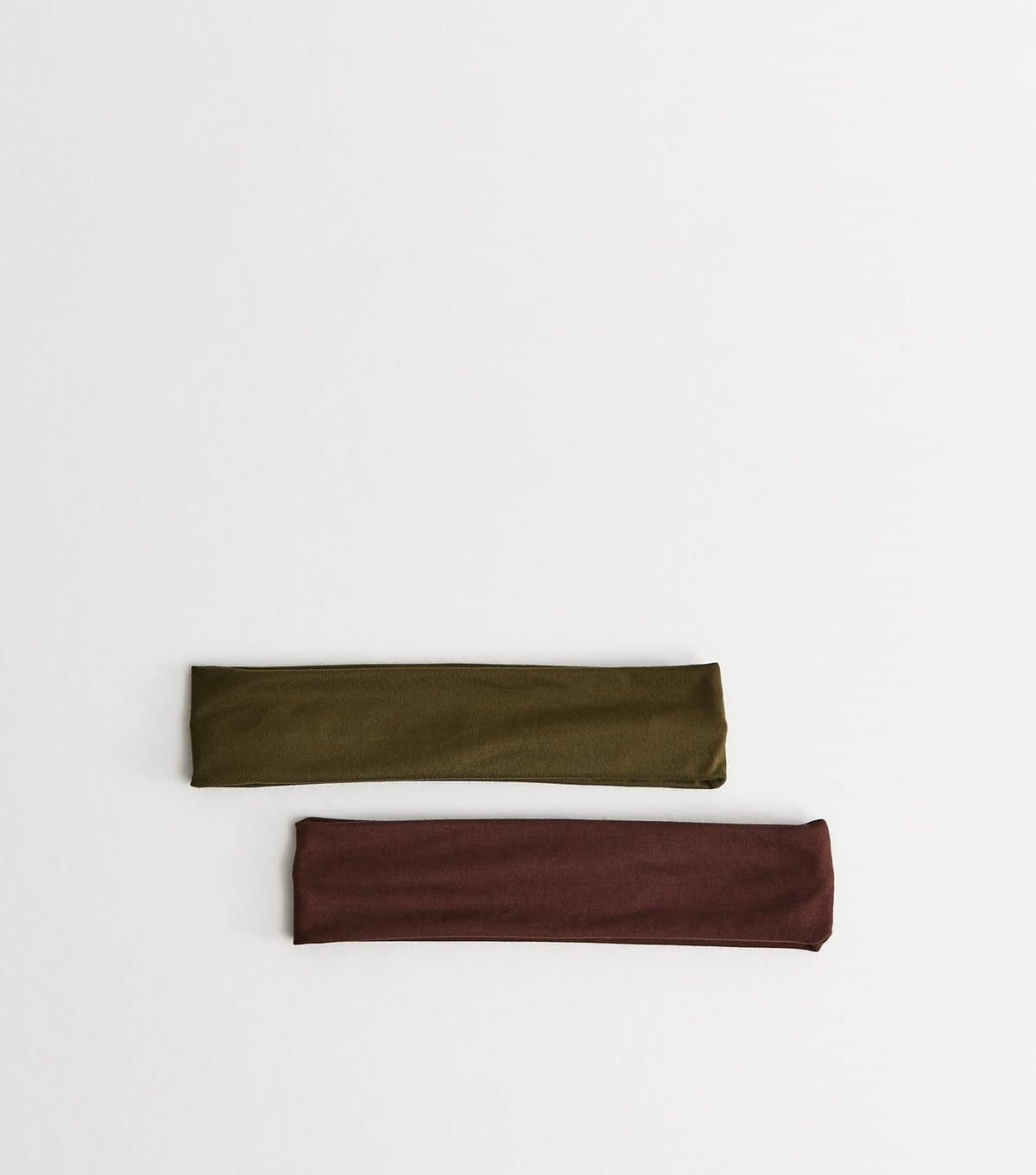 New Look Pack of 2 Green and Brown Stretchy Headbands New Look