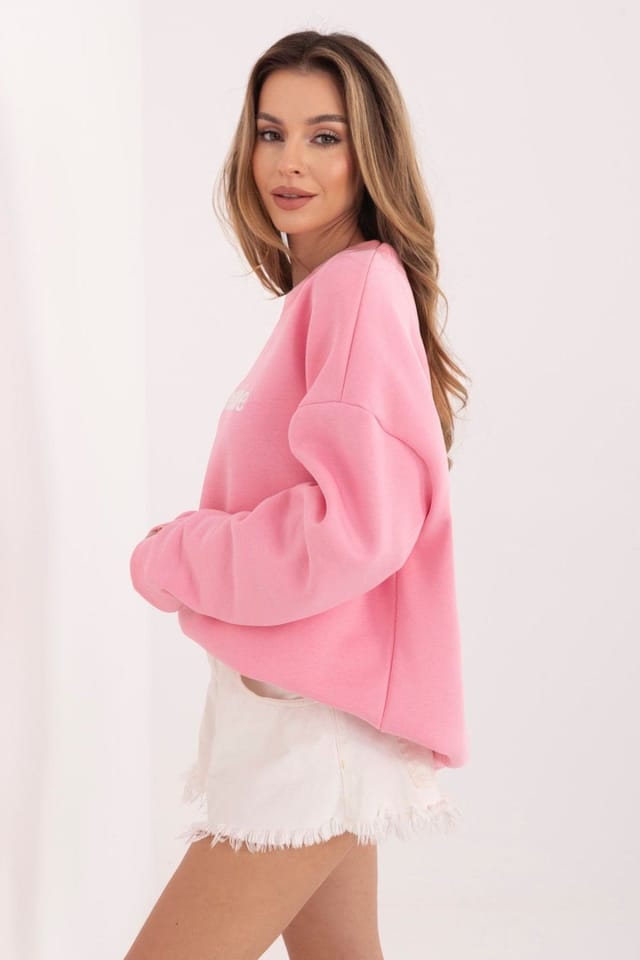 Love Lace Love Lace Women's Classic Cotton Elastane Embroidered Sweatshirt in Pink - 3