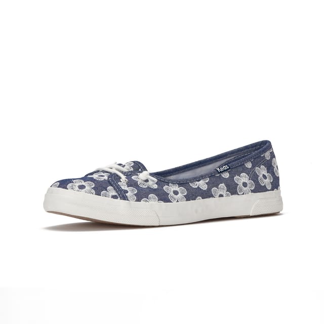 keds Keds Women's Rillax Champion Mini Chambray Floral Embroidery Sneaker in Blue - 2