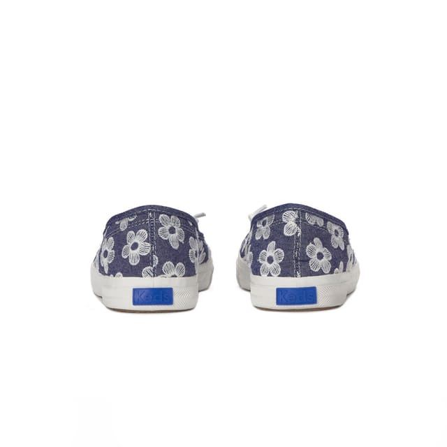 keds Keds Women's Rillax Champion Mini Chambray Floral Embroidery Sneaker in Blue - 3