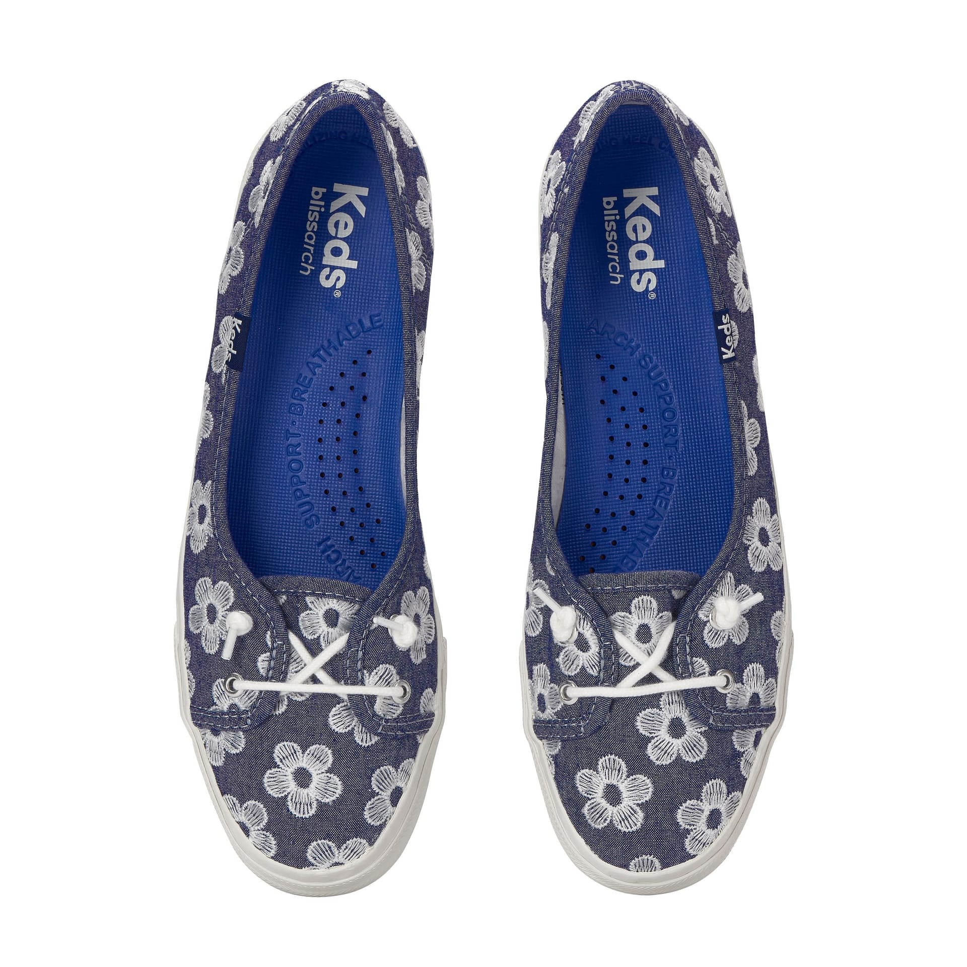 keds Keds Women's Rillax Champion Mini Chambray Floral Embroidery Sneaker in Blue - 4