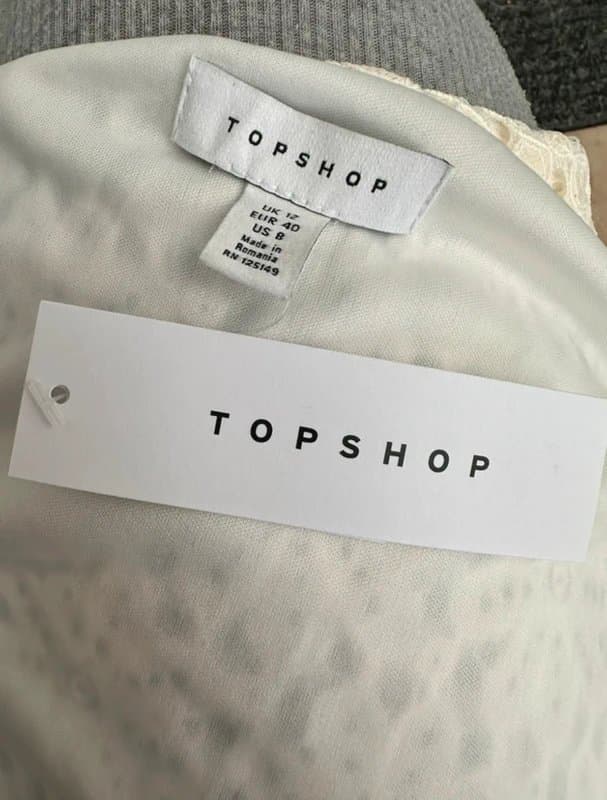 Topshop Topshop White One Sleeve Lace Crop Top Detail Size 12