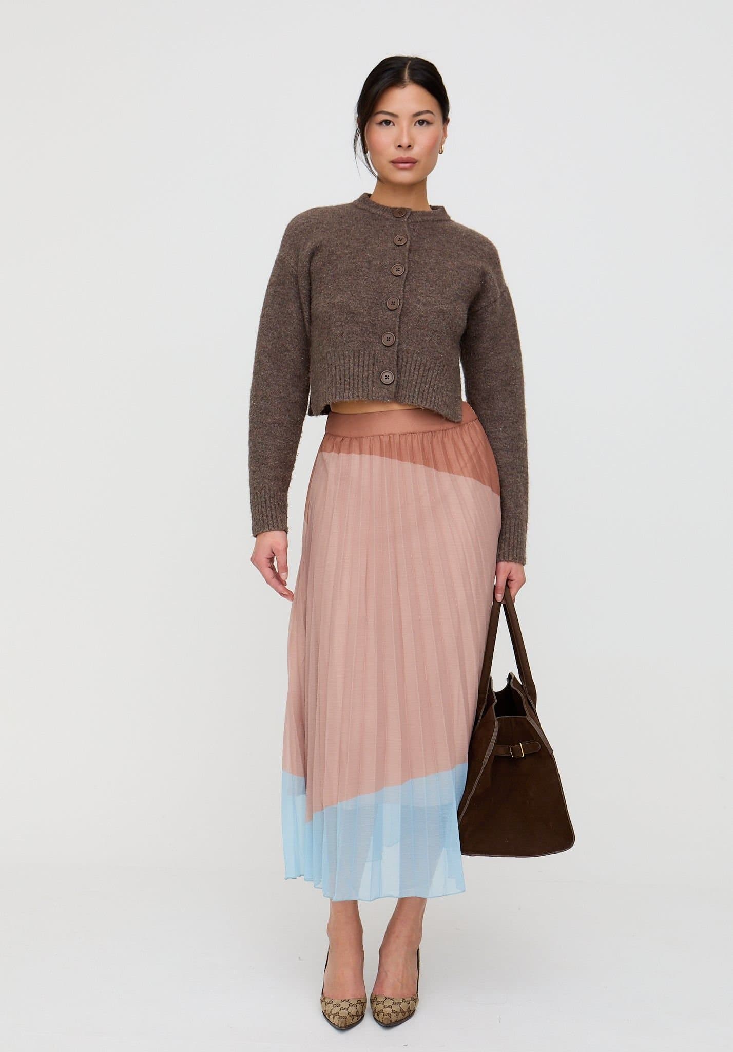 Lily and Lionel Lily and Lionel Women's Ladbarn Colour Block Pleated Maxi Skirt In Multi