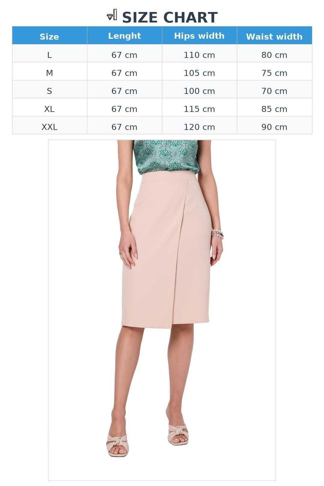 Love Lace Love Lace Women's Asymmetrical Double Front Aline Skirt in Beige - 4
