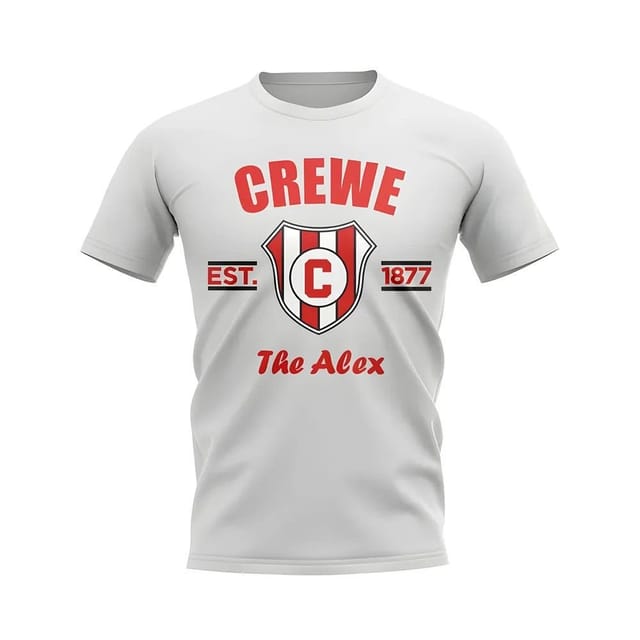 Crewe Crewe Men's Personalised Established Football T-Shirt in White - 2