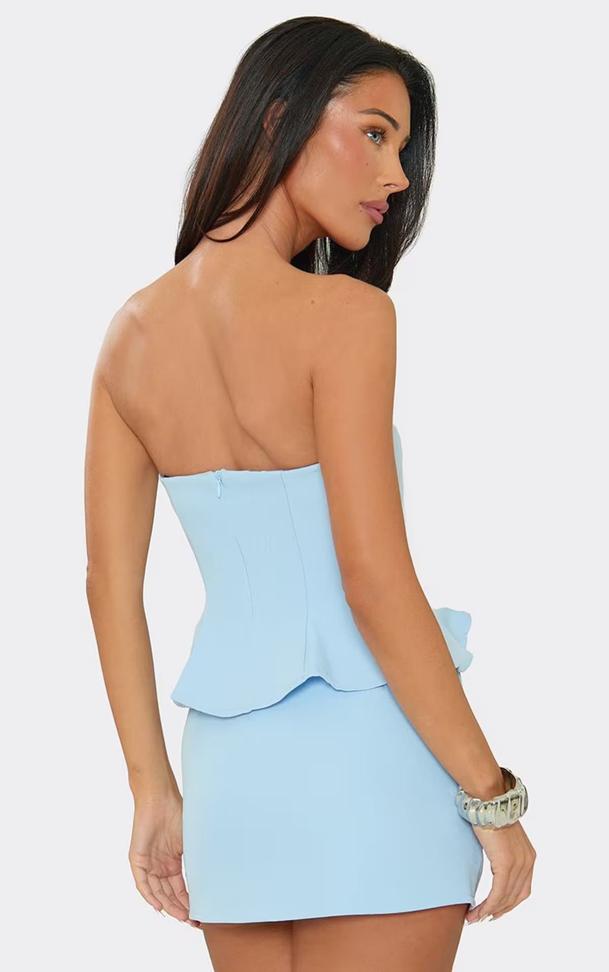 EGO Mid Rise Mini Skirt In Light Blue, Women's Size UK 6