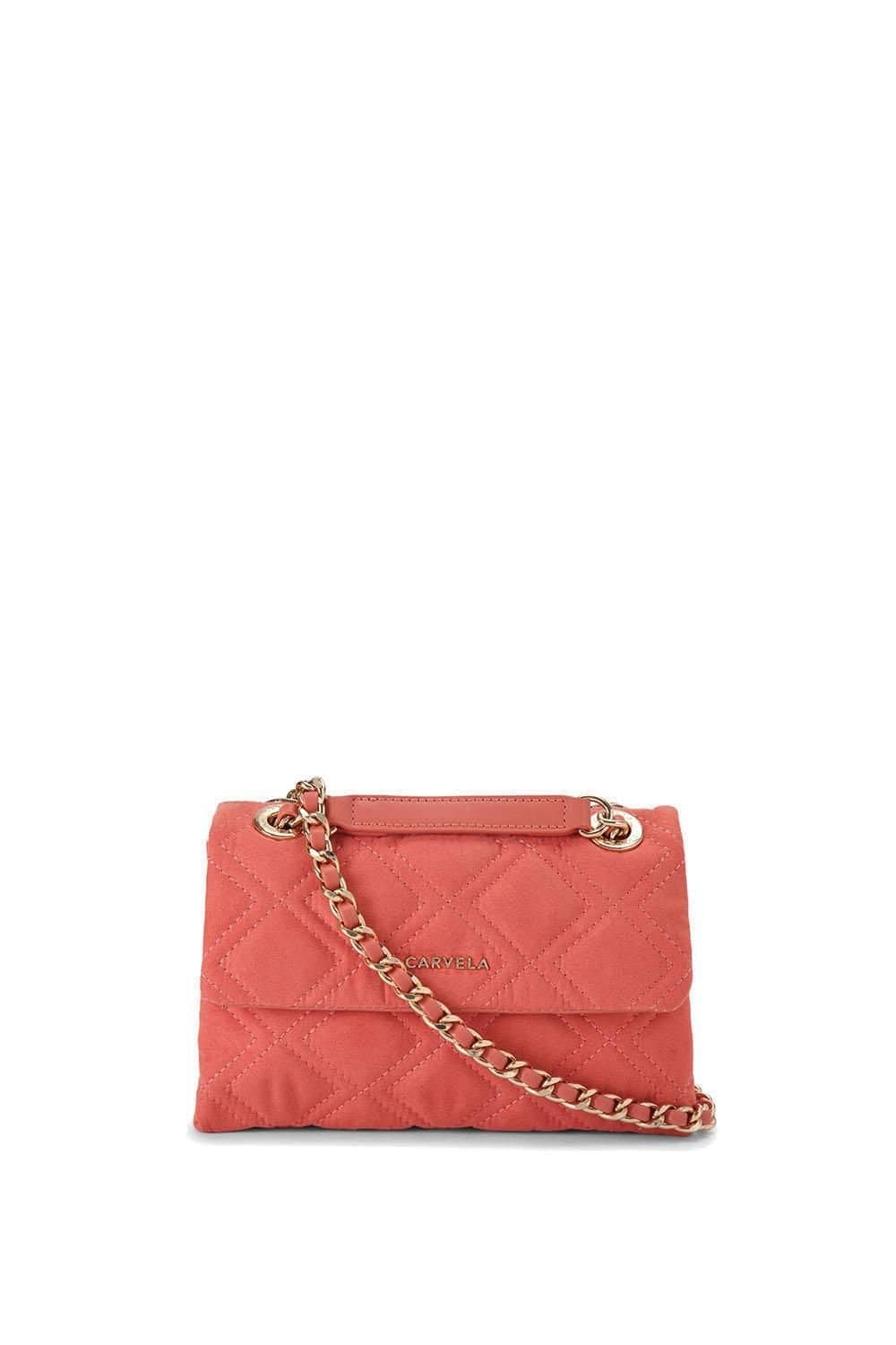 Carvela Carvela Women's 'Rosa Chain Shoulder' Suedette Bag in Orange