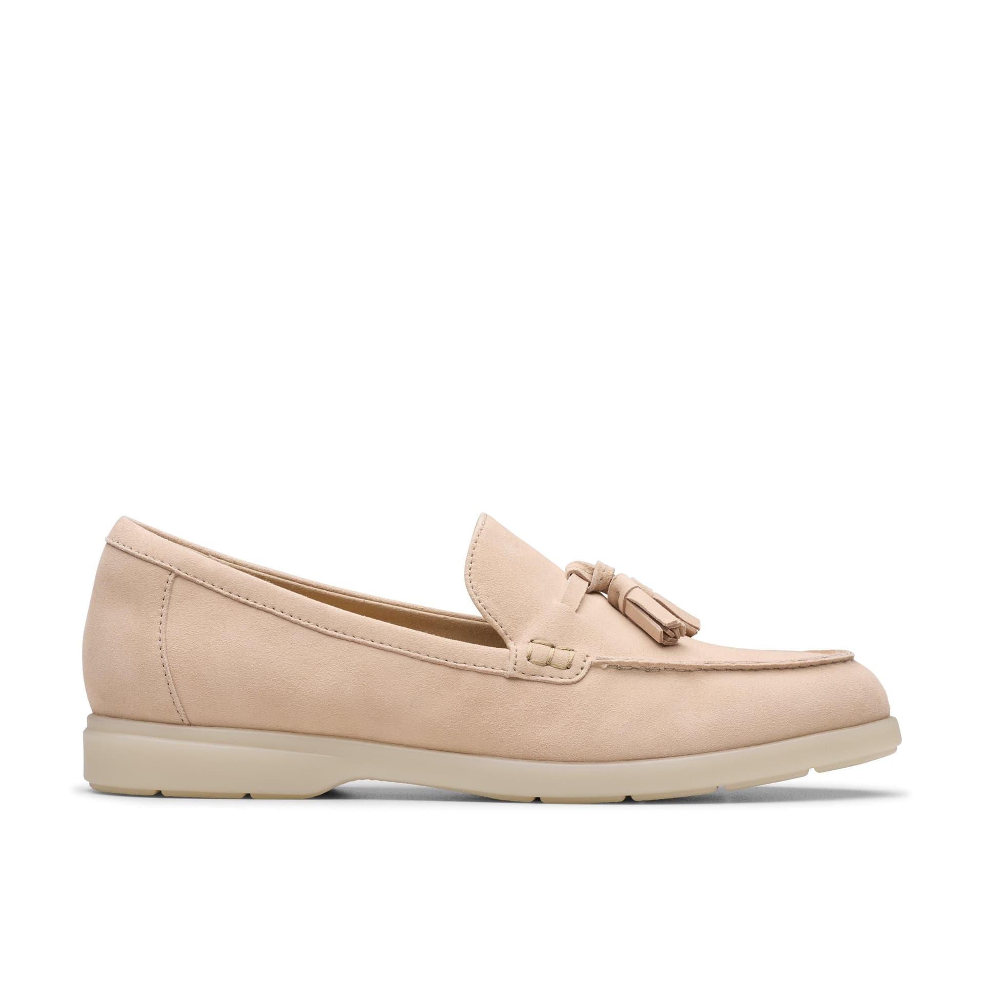 Clarks Clarks Women's Narini Edge Sand Suede Loafers, Slip Ons in Beige