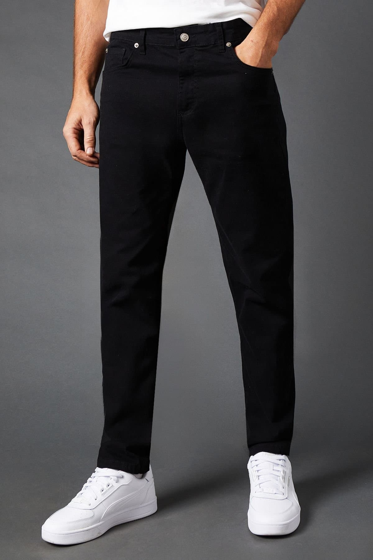Burton Burton Men's Black Stretch Twill Slim Fit Jeans