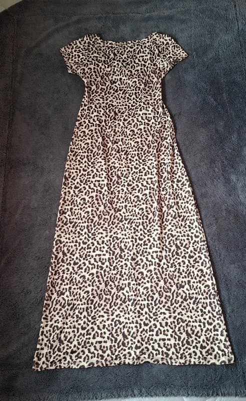 ASOS Asos leopard maxi dress open back size 14