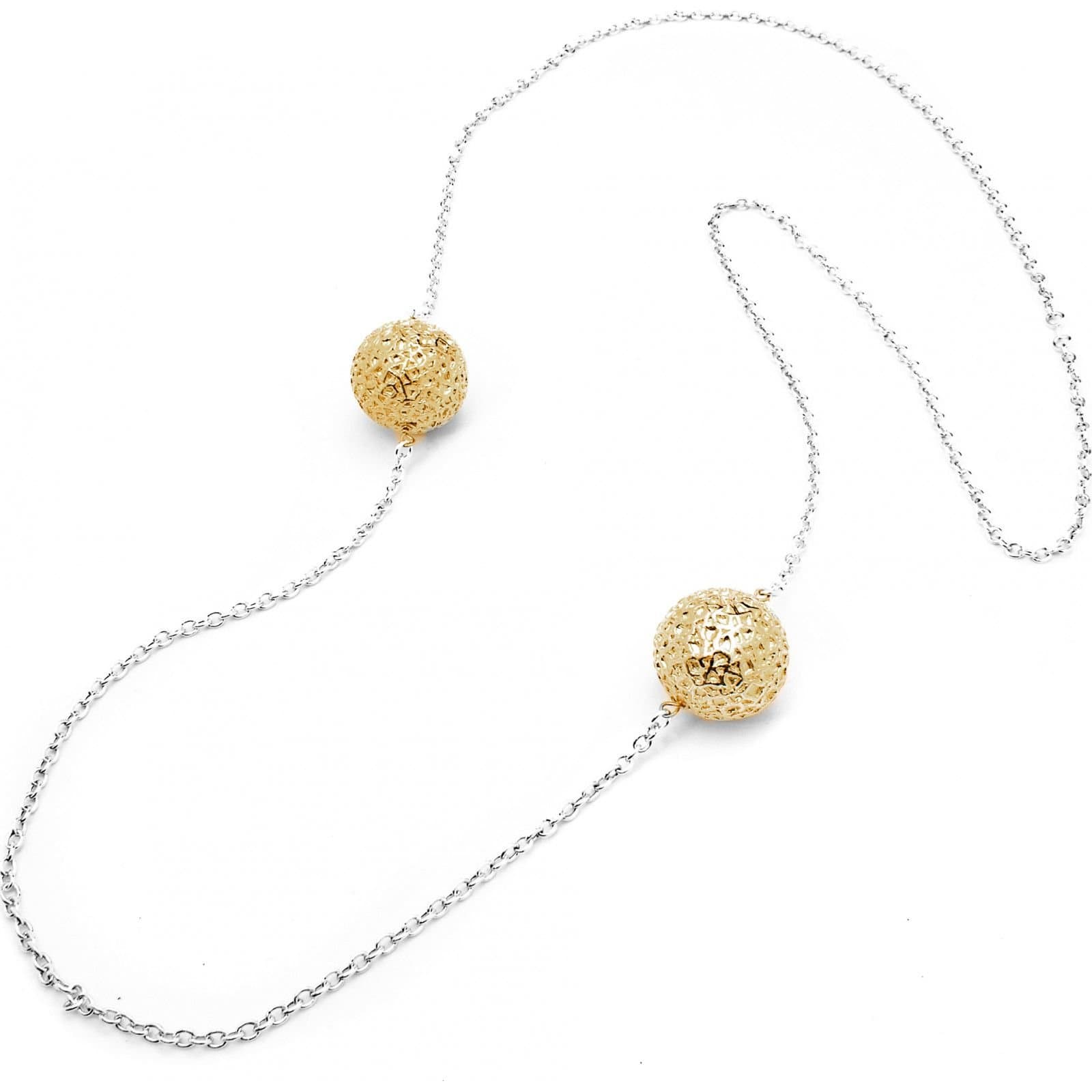 Folli Follie Folli Follie Silver and Gold Ball Necklace