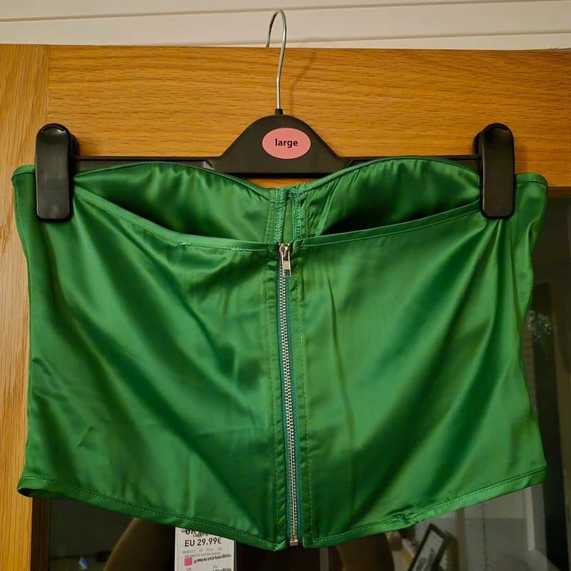 New Look Green silk effect Bra let top